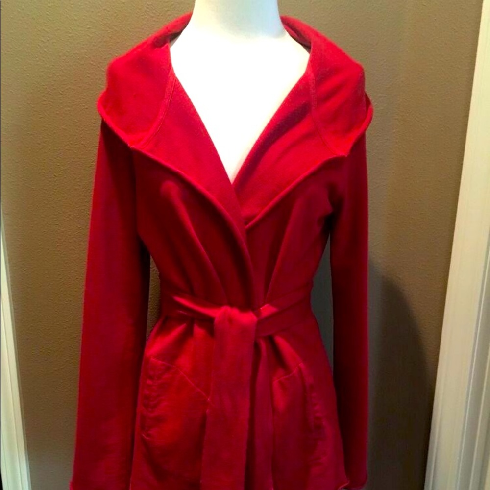 Lucky Brand Red Cardigan Tie Sweater